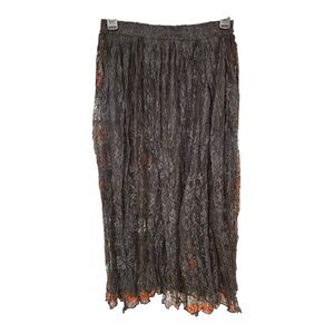 Vintage Judy Knapp whimsygoth black lace see thru skirt elastic waist Size Small